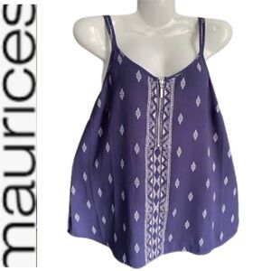 🇺🇸Beautiful Bandanna Quarter Zip Double Spaghetti Straps Tank Top Maurices